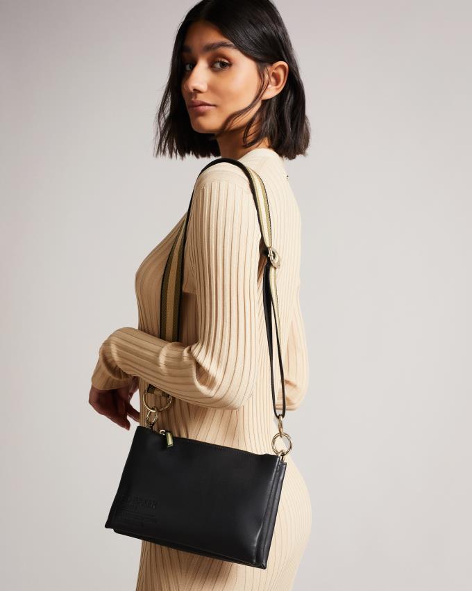 Sac Crossbody Ted Baker Branded Webbing Noir Femme | TRT-88453022